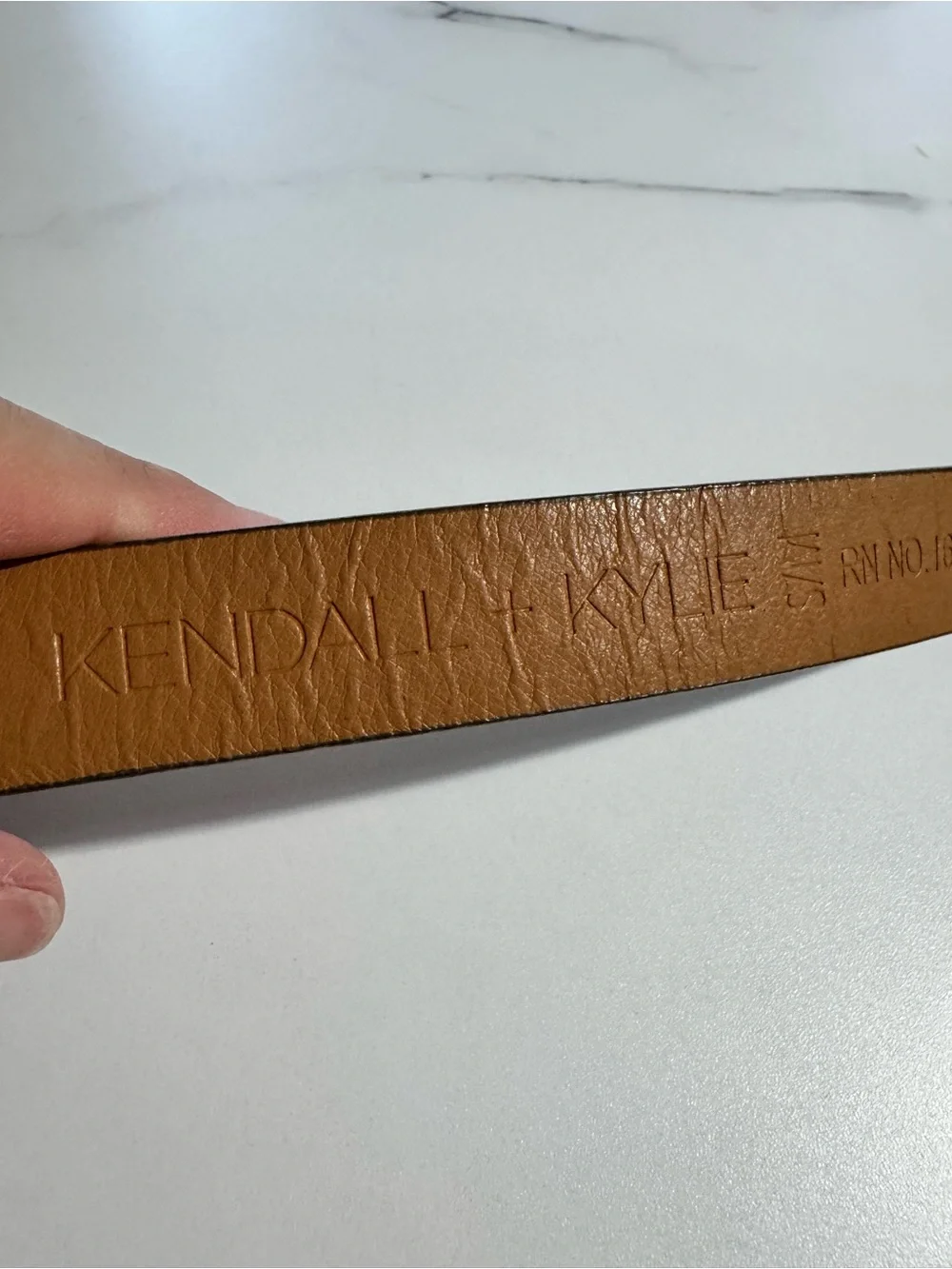 Kendall + Kylie Brown Belt with Gold-Tone Hardware